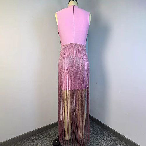 Tassel Detail Maxi Dress Pink HV3018