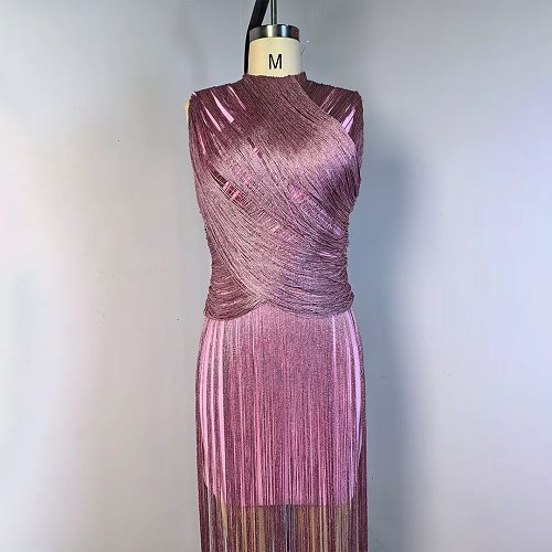 Tassel Detail Maxi Dress Pink HV3018