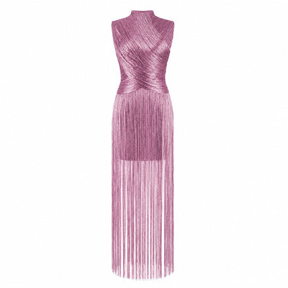 Tassel Detail Maxi Dress Pink HV3018