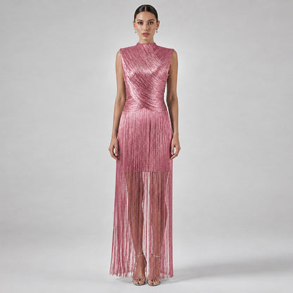 Tassel Detail Maxi Dress Pink HV3018