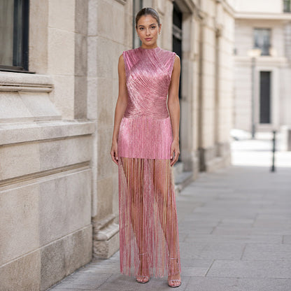 Tassel Detail Maxi Dress Pink HV3018