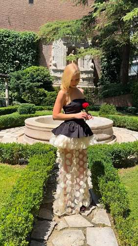 Strapless Floral Peplum Maxi Dress Black Ivory HV3025