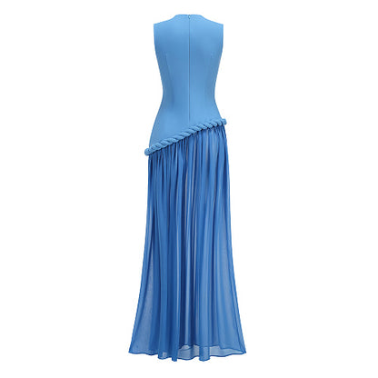 Braid Detail A Line Maxi Dress Blue HV3032