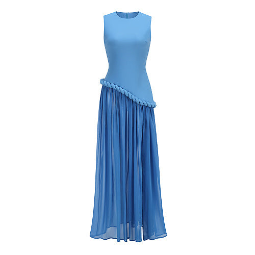 Braid Detail A Line Maxi Dress Blue HV3032