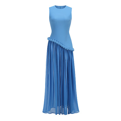 Braid Detail A Line Maxi Dress Blue HV3032