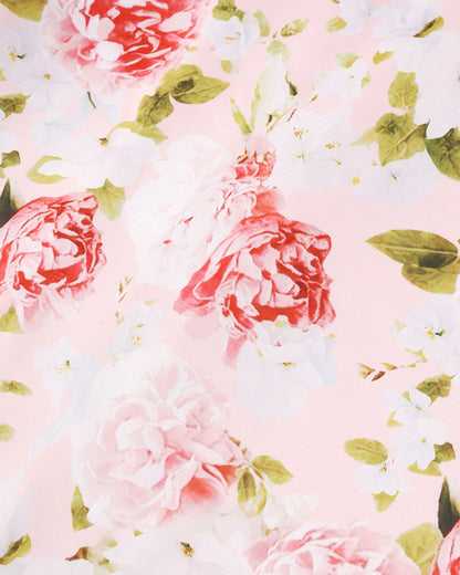 Bustier Lace Floral Maxi Dress Pink