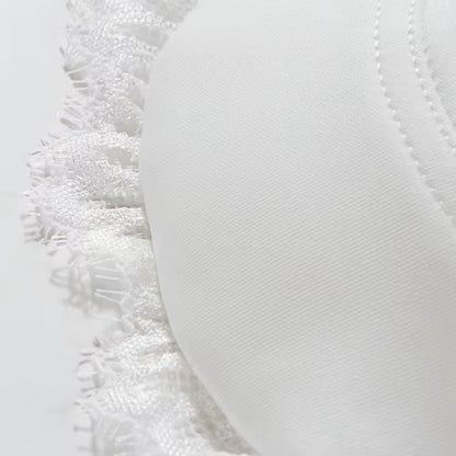 Lace Detail Bustier Midi Dress White