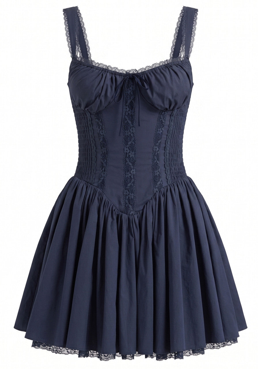 Lace Insert A Line Corset Dress HV3048