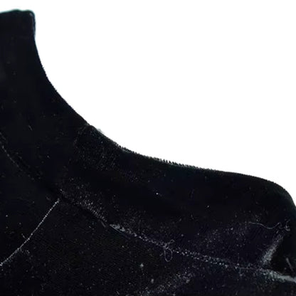 Long Sleeve A Line Maxi Velvet Dress Black