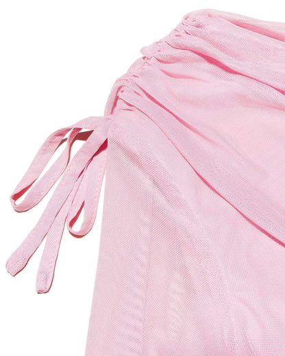Long Sleeve Ruched Detail Maxi Dress Pink