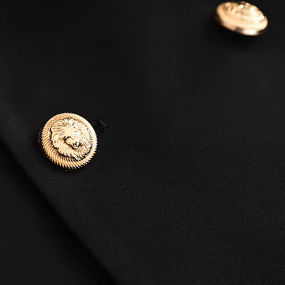Long Sleeve Belt Detail Blazer Black