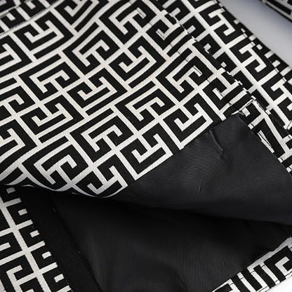Long Sleeve Blazer Black White