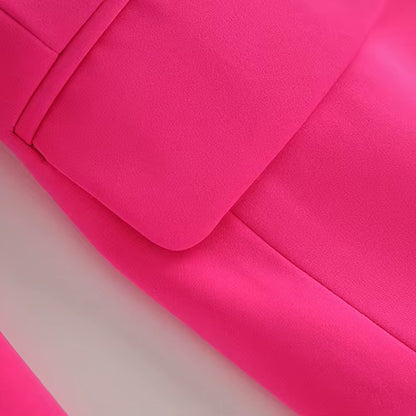 Long Sleeve Blazer Hot Pink