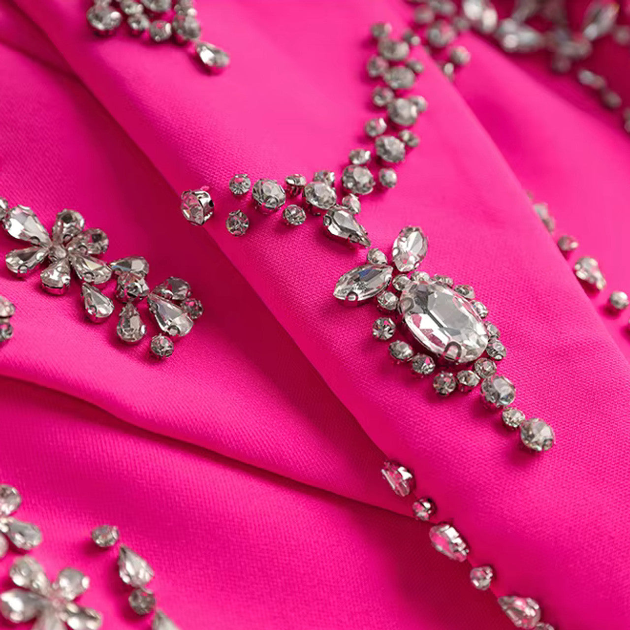 Long Sleeve Crystal Embellished Blazer