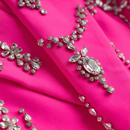Long Sleeve Crystal Embellished Blazer