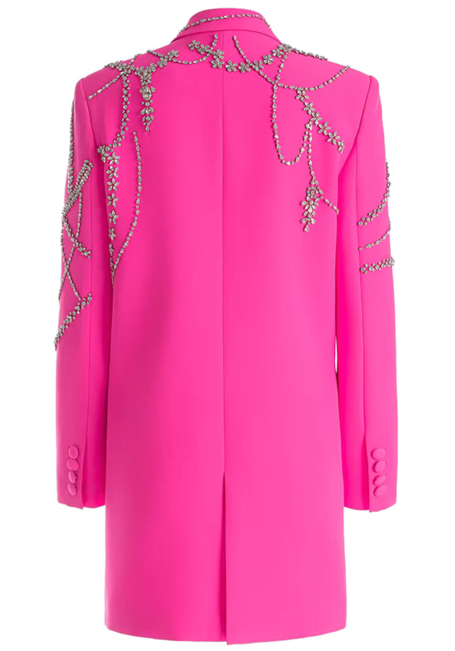 Long Sleeve Crystal Embellished Blazer
