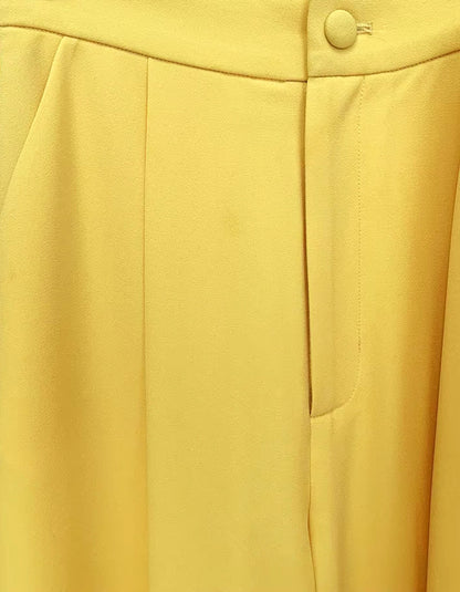 Long Sleeve Crystal Trim Suit Yellow  HV9927