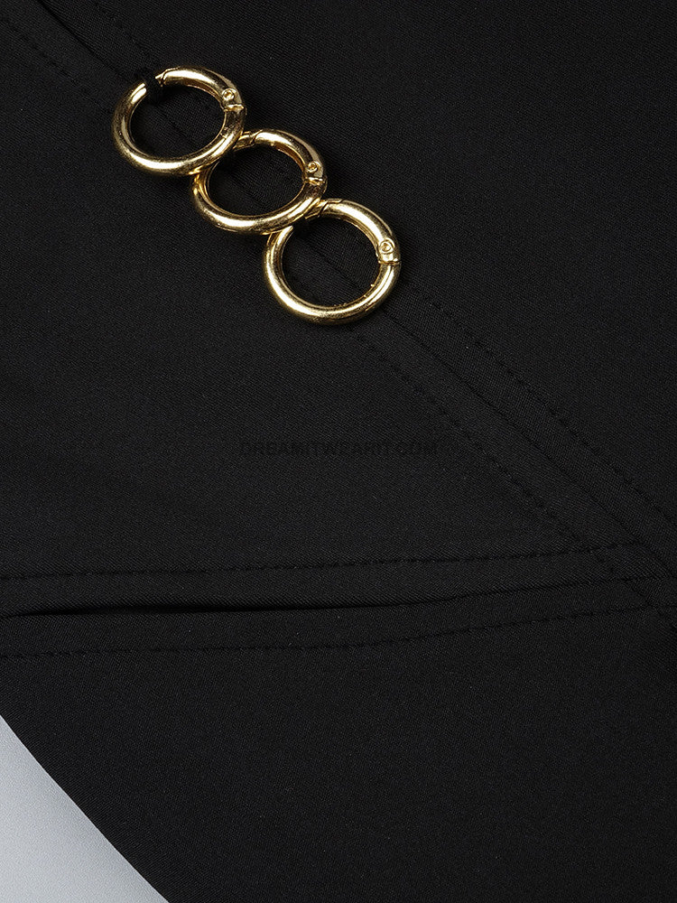 Long Sleeve Embellished Maxi Dress Black