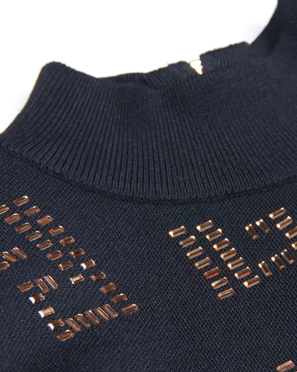 Long Sleeve Embellished Knitted Midi Dress
