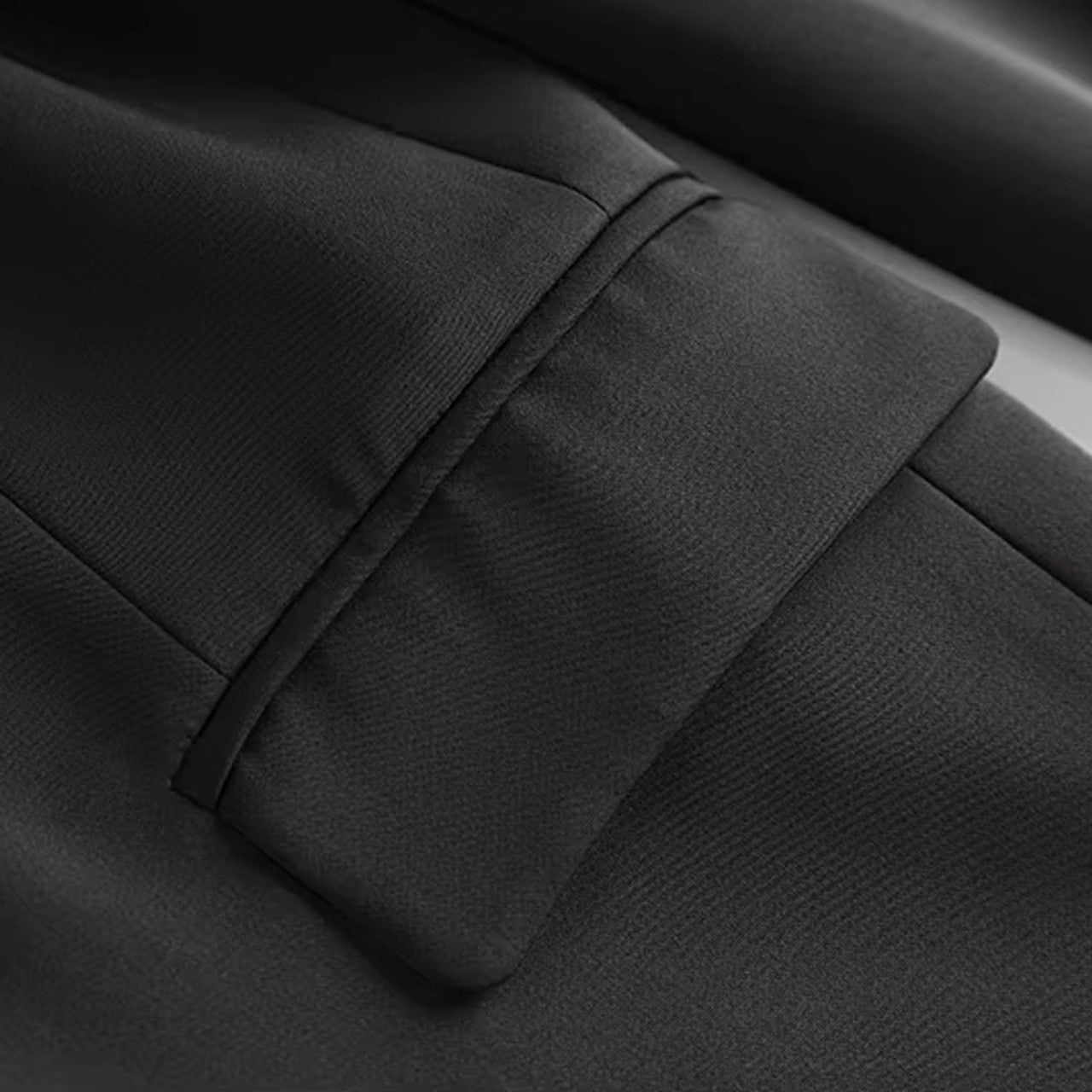 Long Sleeve Embellished Detail Suit Black