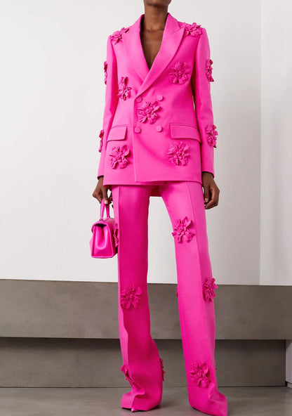 Long Sleeve Floral Detail Suit