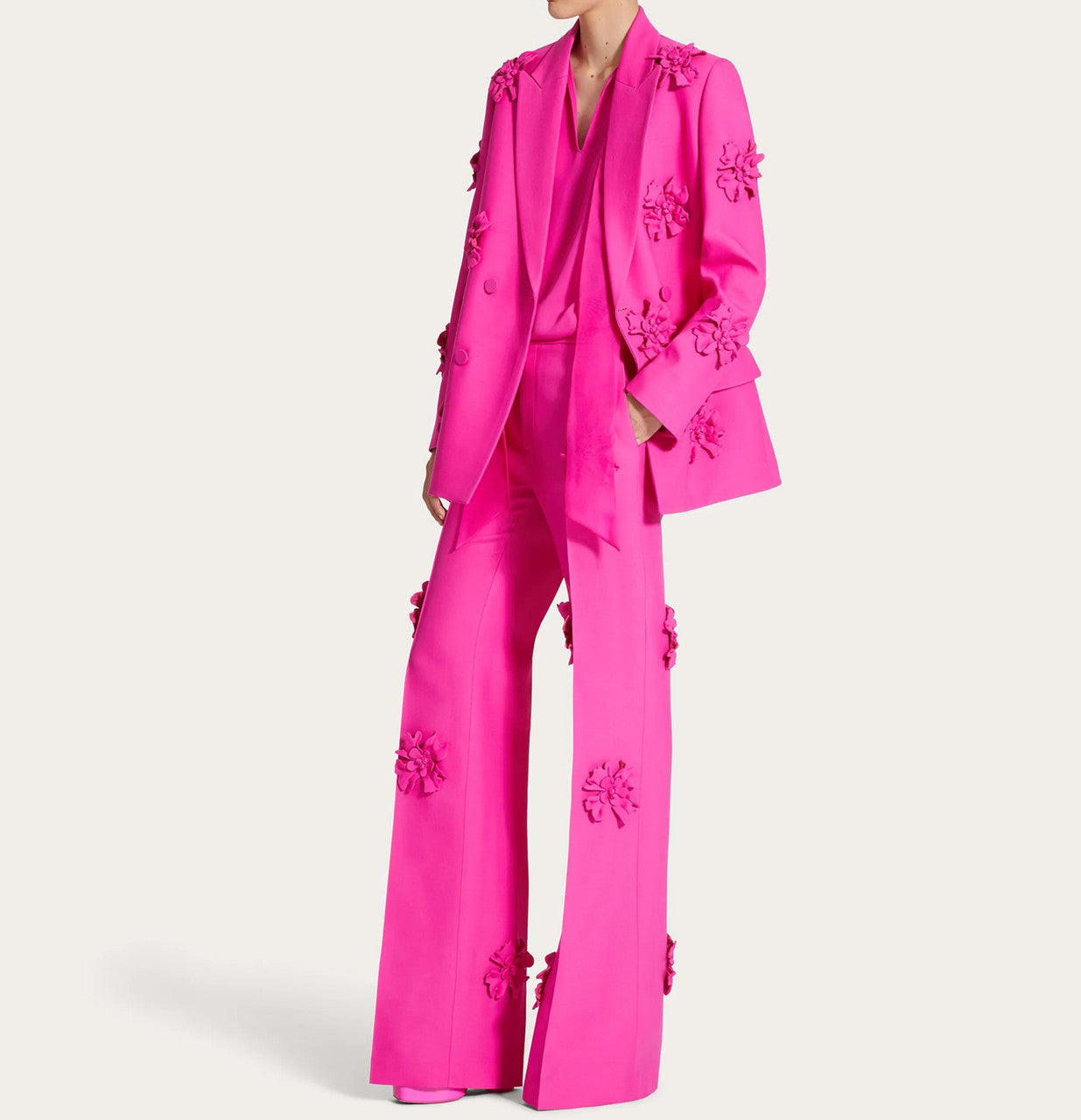 Long Sleeve Floral Detail Suit