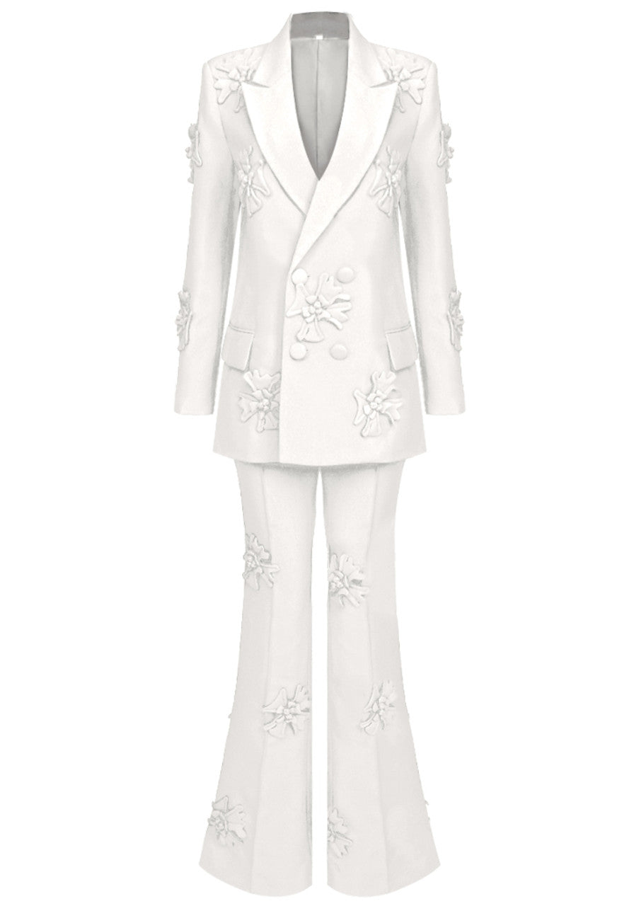 Long Sleeve Floral Detail Suit