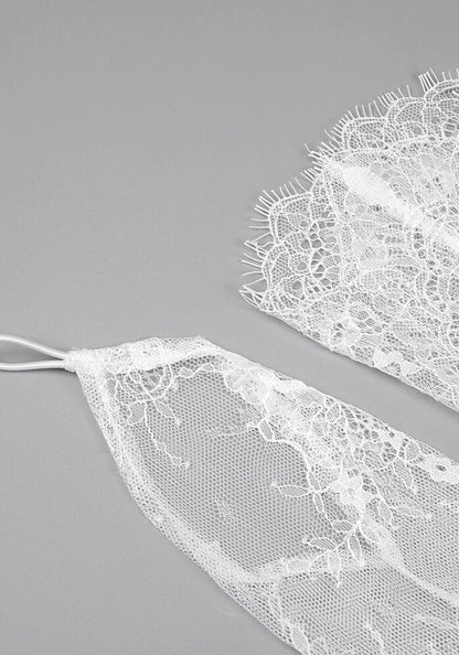 Long Sleeve Lace Corset A Line Dress White HV1200