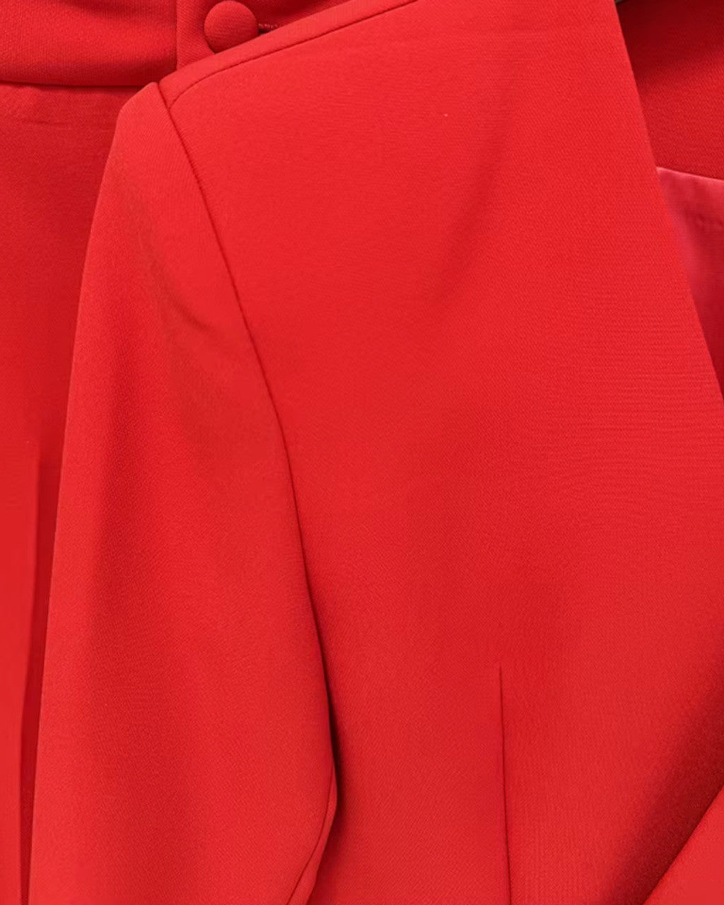 Long Sleeve Peplum Detail Suit Red
