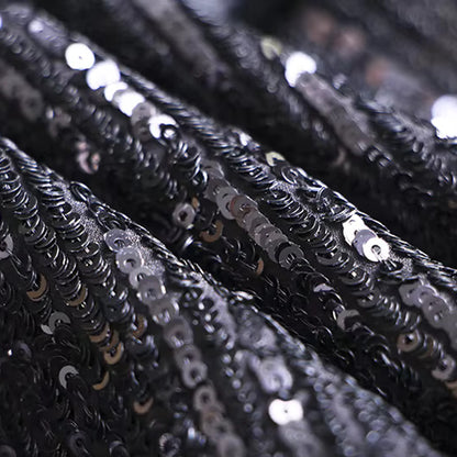 Long Sleeve Sequin Velvet Blazer Black
