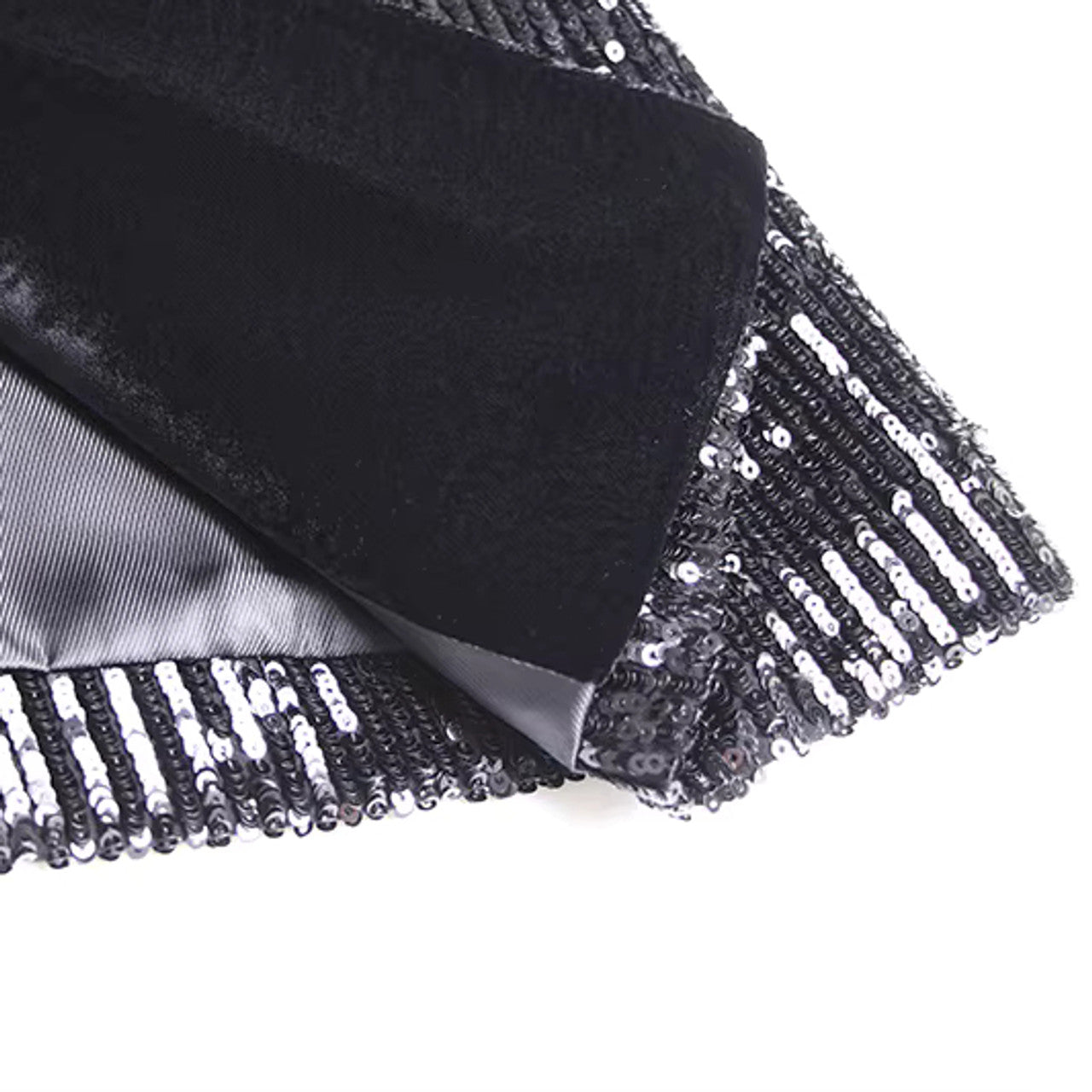 Long Sleeve Sequin Velvet Blazer Black
