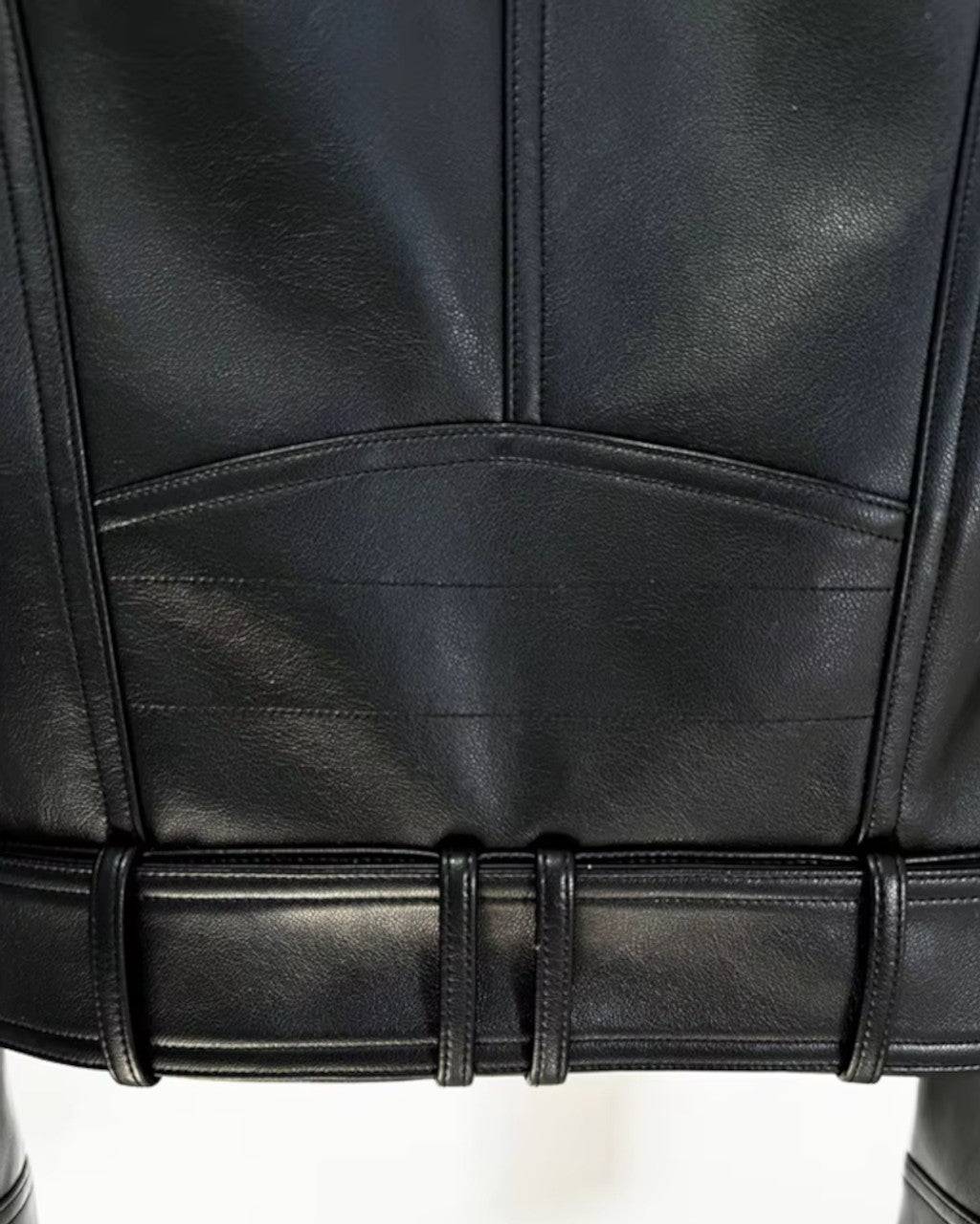 Long Sleeve Short Faux Leather Jacket Black