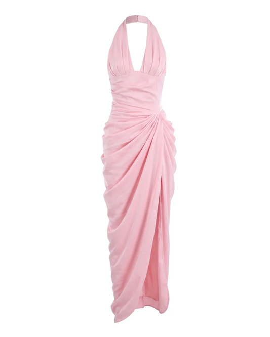 Halter Draped Corset Maxi Dress HV3194