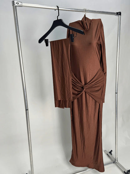 Long Sleeve Ruched Detail Maxi Dress