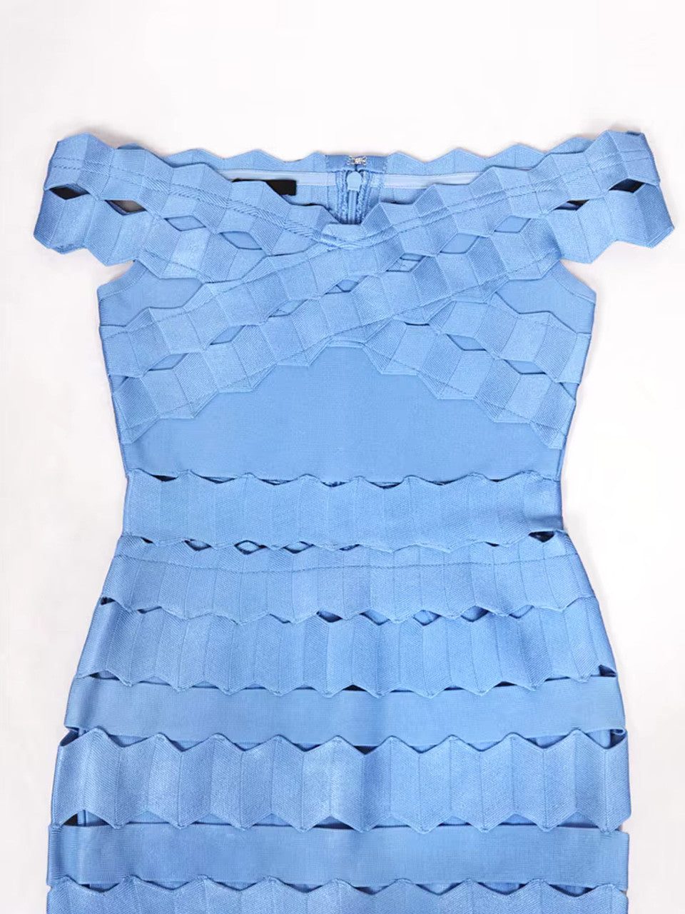 Scalloped Fluted Midi Dress