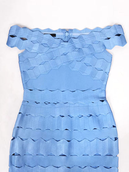 Scalloped Fluted Midi Dress