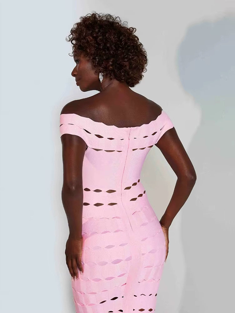Scalloped Fluted Midi Dress
