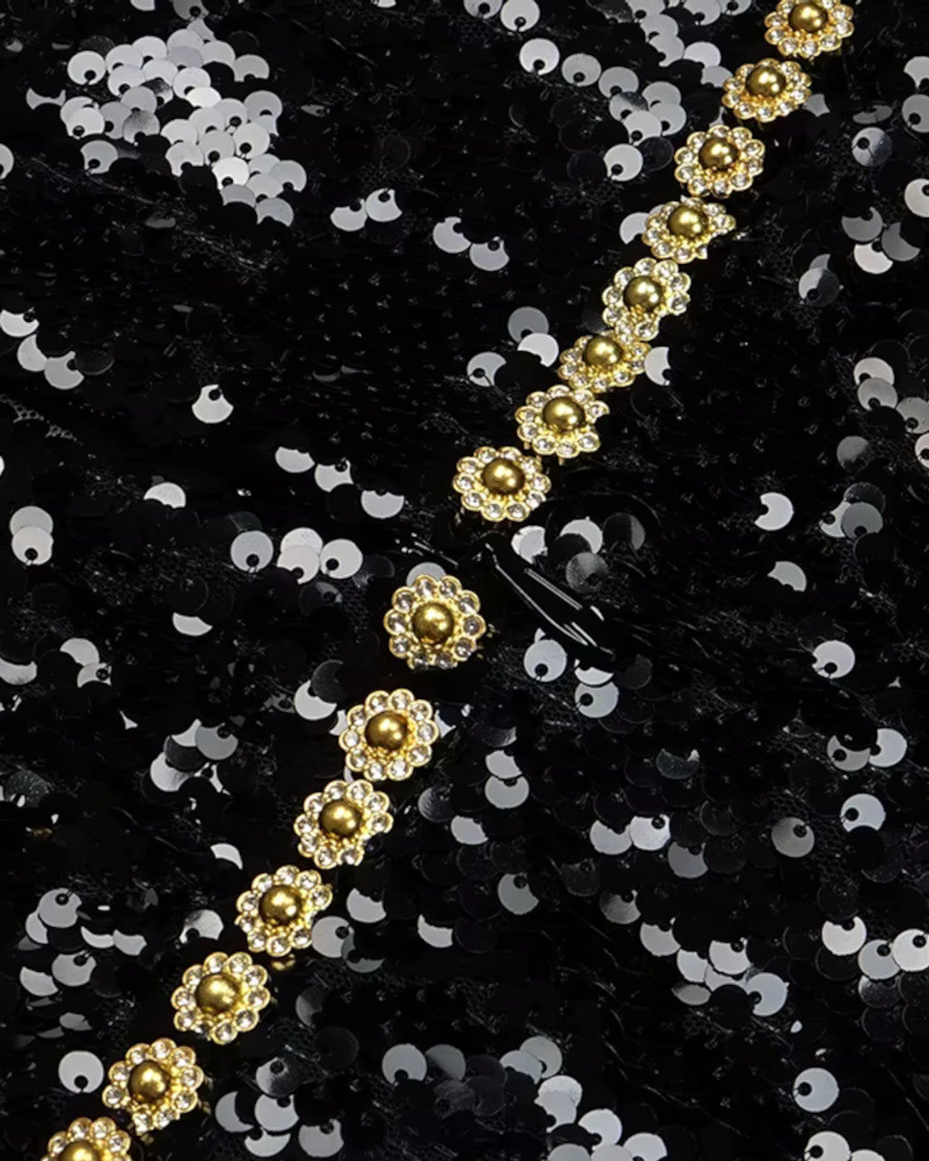 Sequin Crystal Jumpsuit Black
