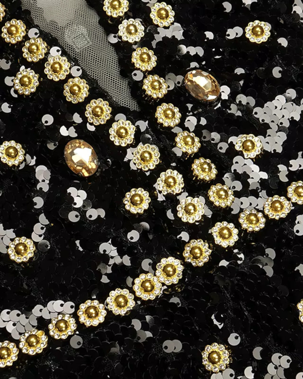 Sequin Crystal Jumpsuit Black