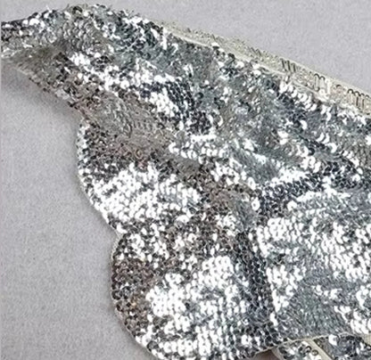 Sequin Maxi Dress Silver