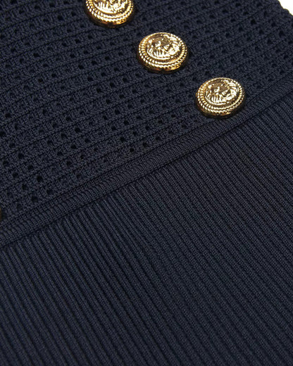 Short Sleeve Fluted Knitted Dress