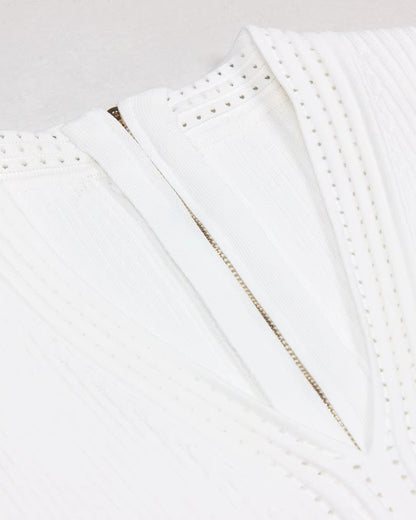 Short Sleeve Fluted Knitted Dress