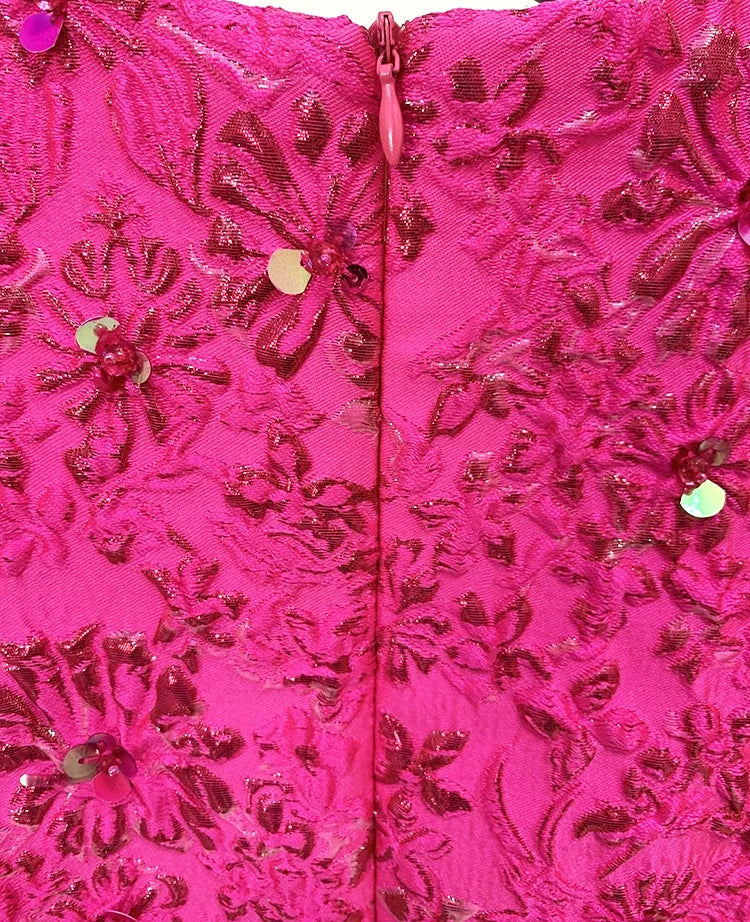 Short Sleeve Floral Dress Hot Pink HV2593