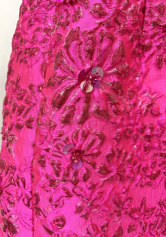 Short Sleeve Floral Dress Hot Pink HV2593