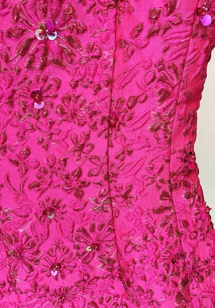 Short Sleeve Floral Dress Hot Pink HV2593