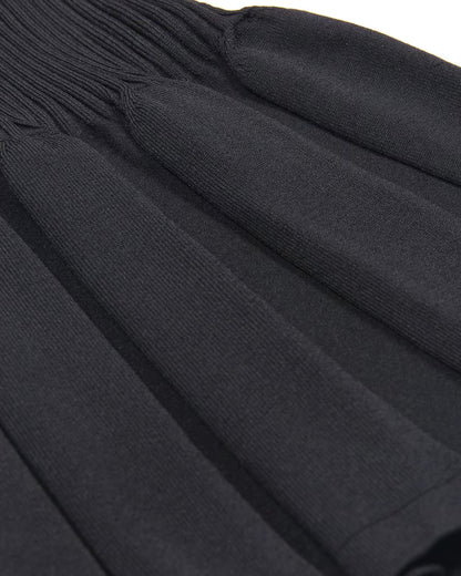 Short Sleeve A Line Knitted Dress