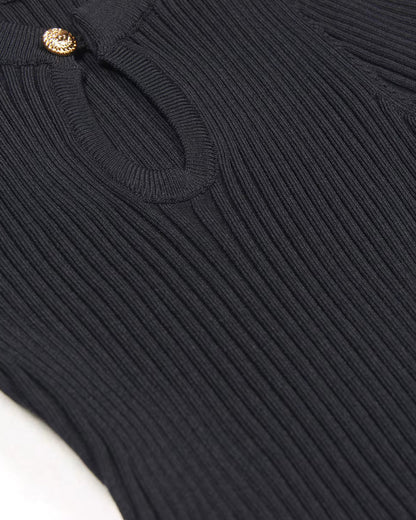 Short Sleeve A Line Knitted Dress