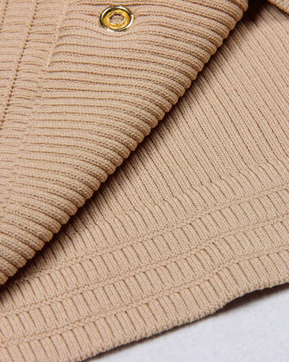 Short Sleeve Ribbed Knitted Dress