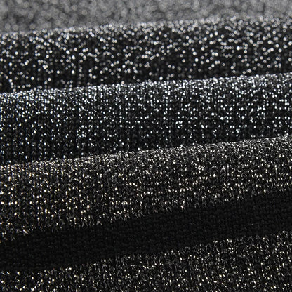 Sparkly Stripes A Line Dress Black