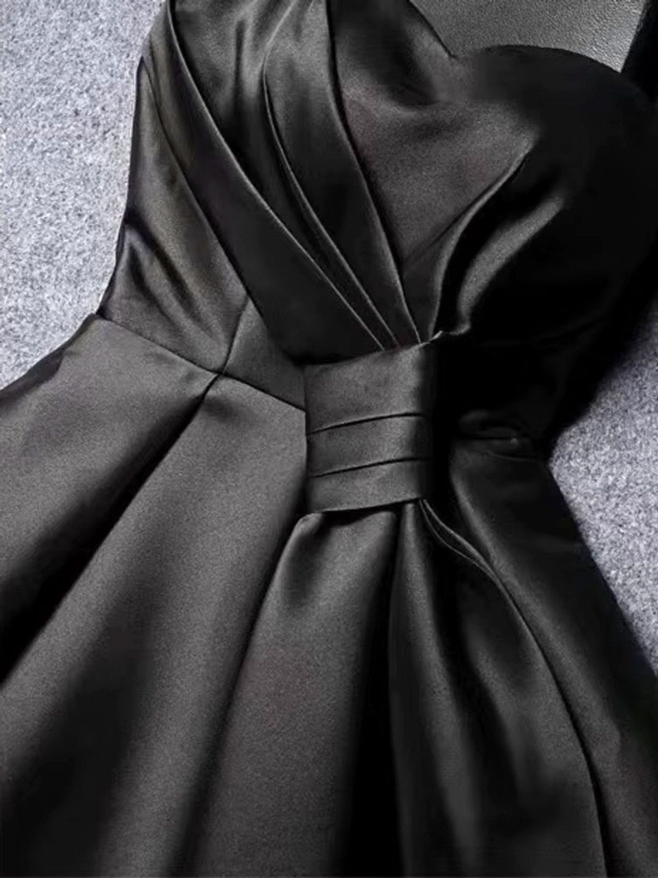 Strapless Bow Detail Corset A Line Dress Black